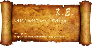 Kálmánczi Edina névjegykártya